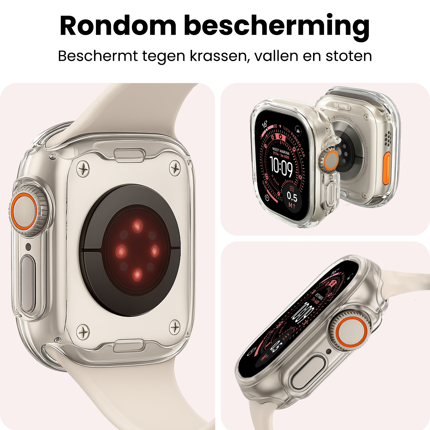 NoXx NoXx Apple Watch Ultra 3 Hoesje Siliconen Transparant - 49 mm - 2 PACK