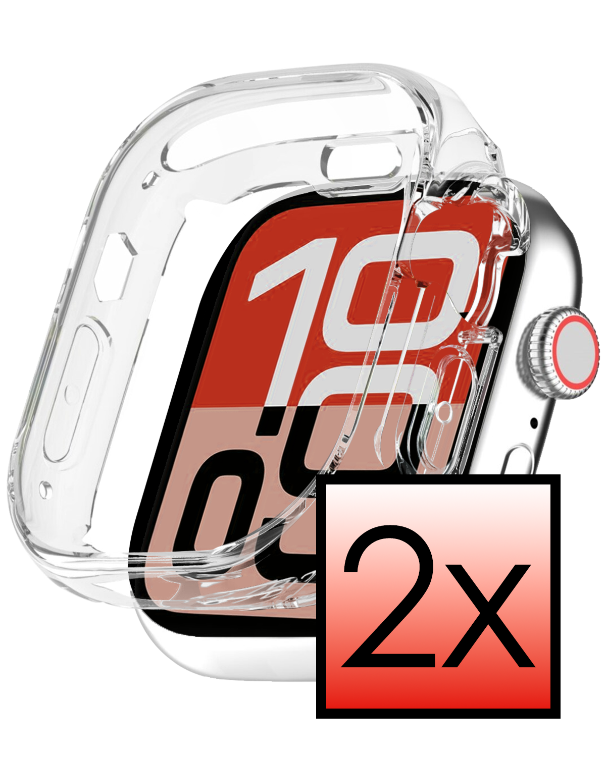 NoXx NoXx Apple Watch SE 3 Hoesje Siliconen Transparant - 44 mm - 2 PACK