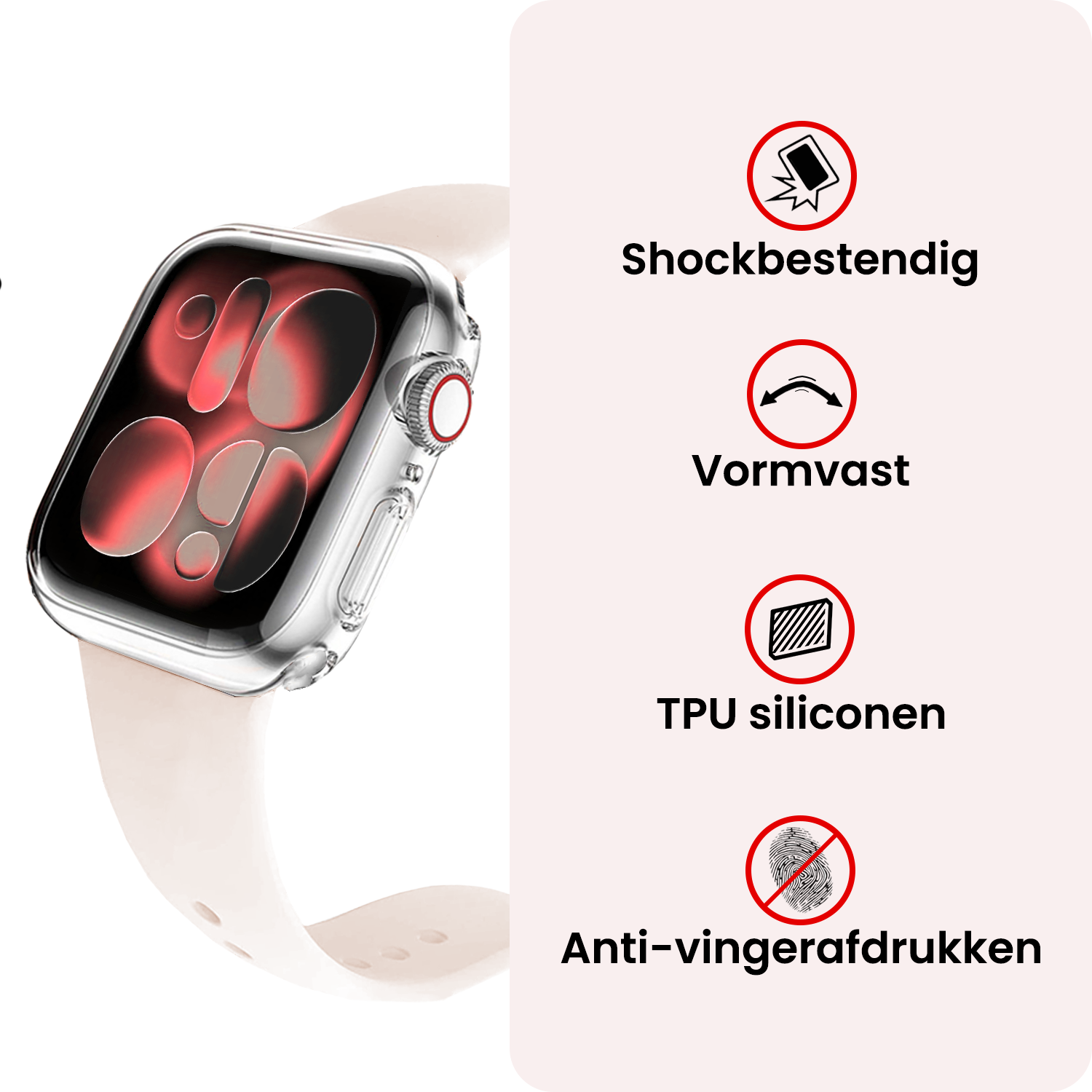 NoXx NoXx Apple Watch Series 11 Hoesje Siliconen Transparant - 42 mm - 2 PACK