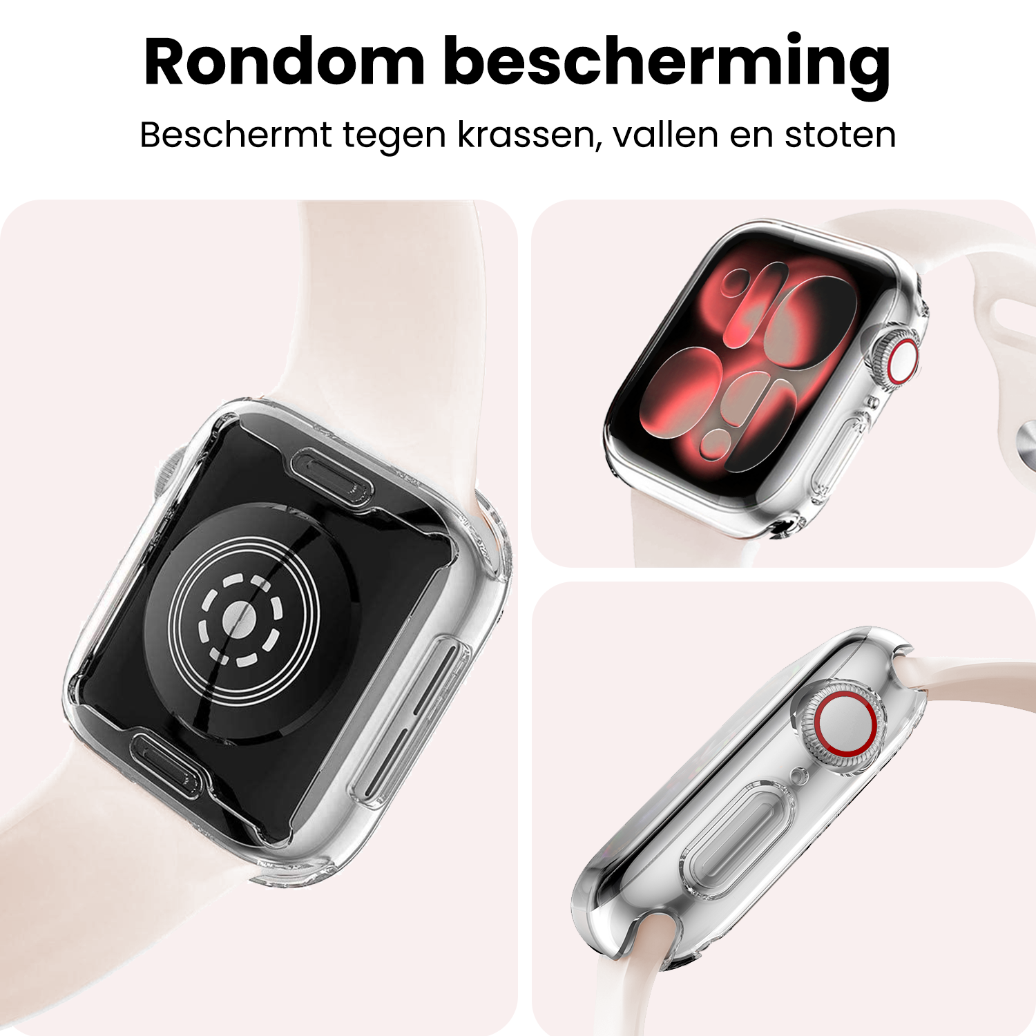 NoXx NoXx Apple Watch Series 11 Hoesje Siliconen Transparant - 42 mm - 2 PACK