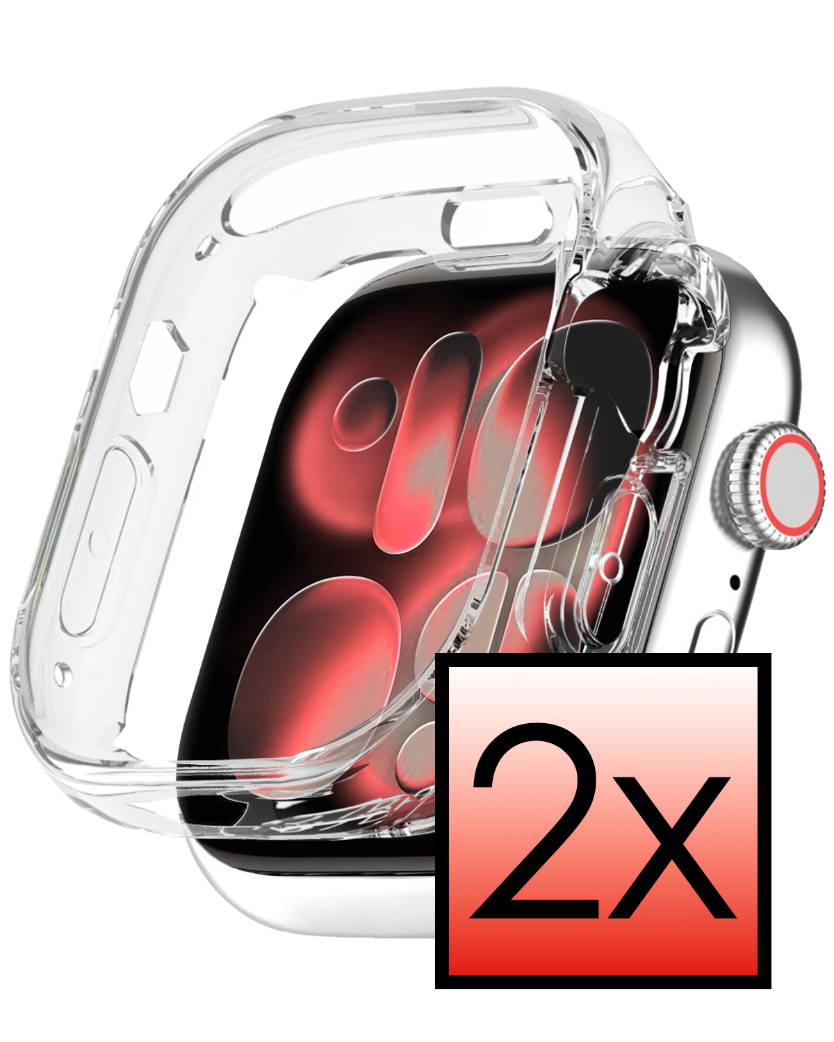 NoXx NoXx Apple Watch Series 11 Hoesje Siliconen Transparant - 46 mm - 2 PACK