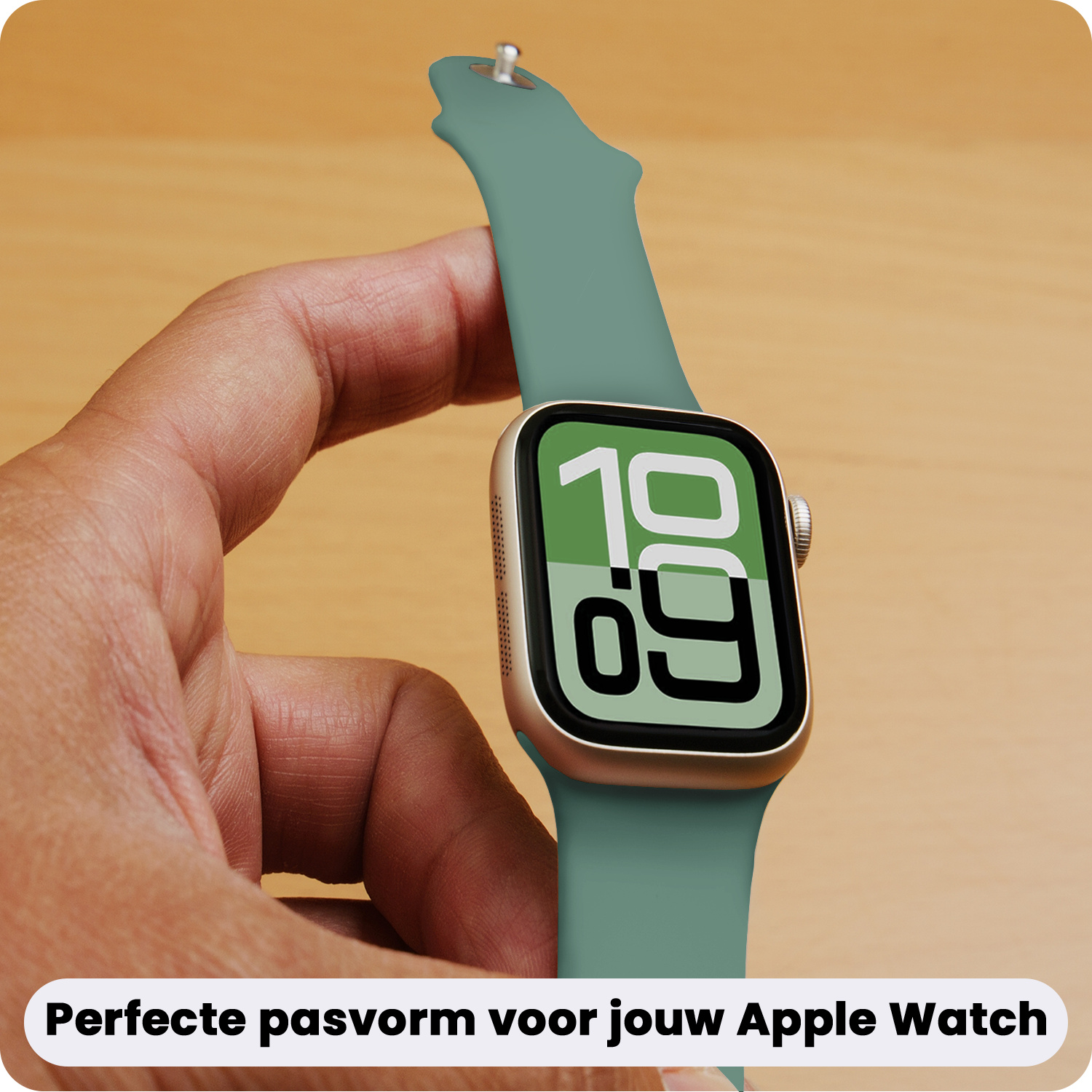 BASEY. BASEY. Apple Watch Bandje Siliconen Verstelbaar (38/40/41 mm) - Cactus