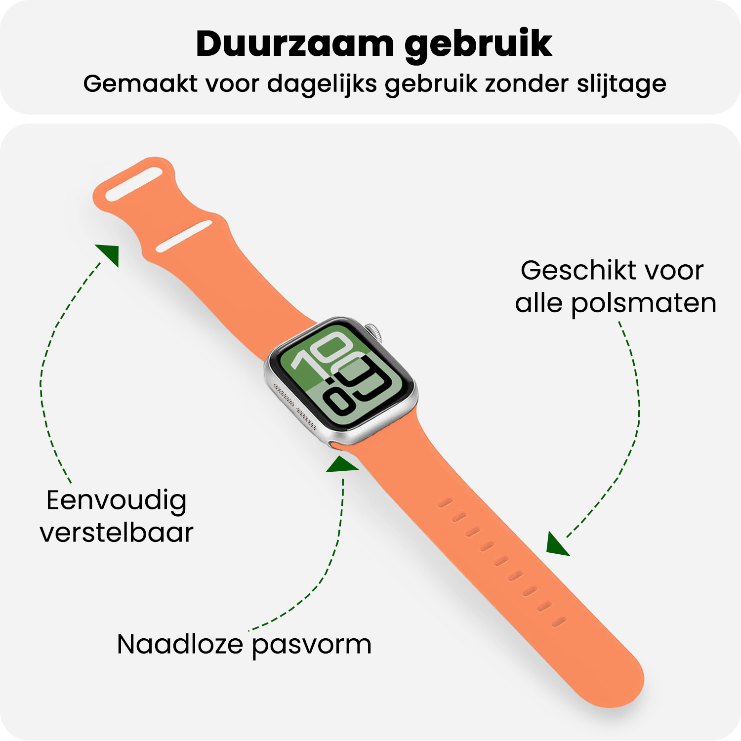 BASEY. BASEY. Apple Watch Bandje Siliconen Verstelbaar (38/40/41 mm) - Calendula