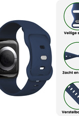BASEY. BASEY. Apple Watch Bandje Siliconen Verstelbaar (38/40/41 mm) - Donkerblauw
