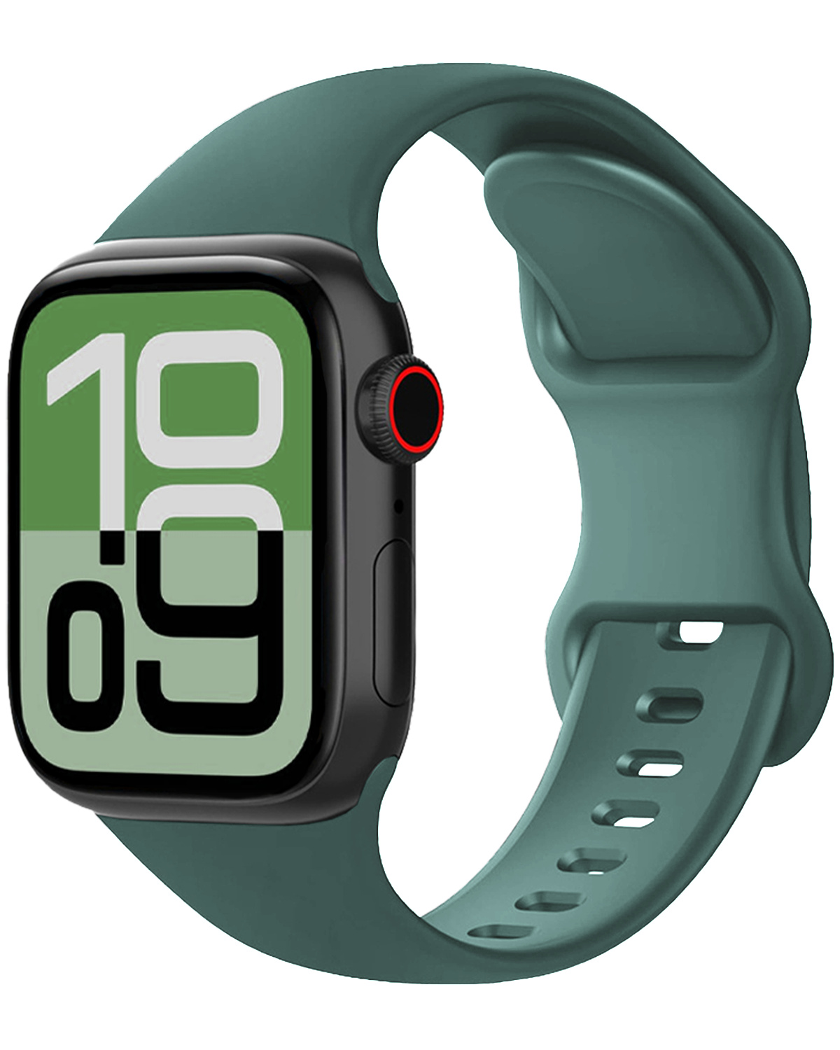 BASEY. BASEY. Apple Watch Bandje Siliconen Verstelbaar (38/40/41 mm) - Donkergroen