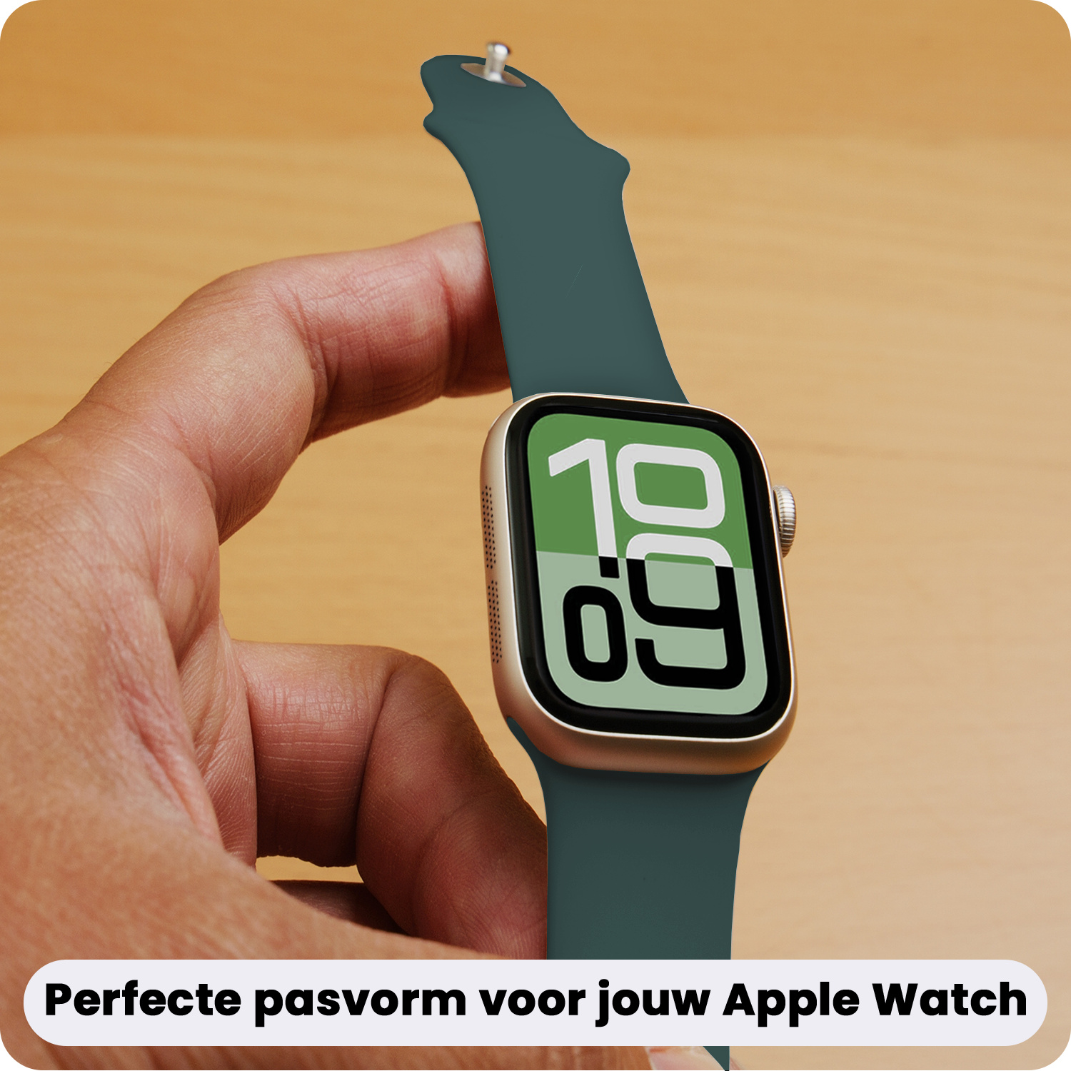 BASEY. BASEY. Apple Watch Bandje Siliconen Verstelbaar (38/40/41 mm) - Donkergroen