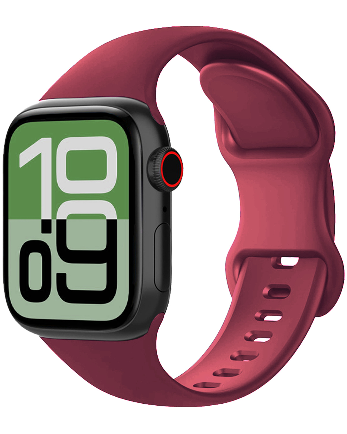 BASEY. BASEY. Apple Watch Bandje Siliconen Verstelbaar (38/40/41 mm) - Donker Rood