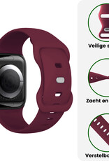 BASEY. BASEY. Apple Watch Bandje Siliconen Verstelbaar (38/40/41 mm) - Donker Rood