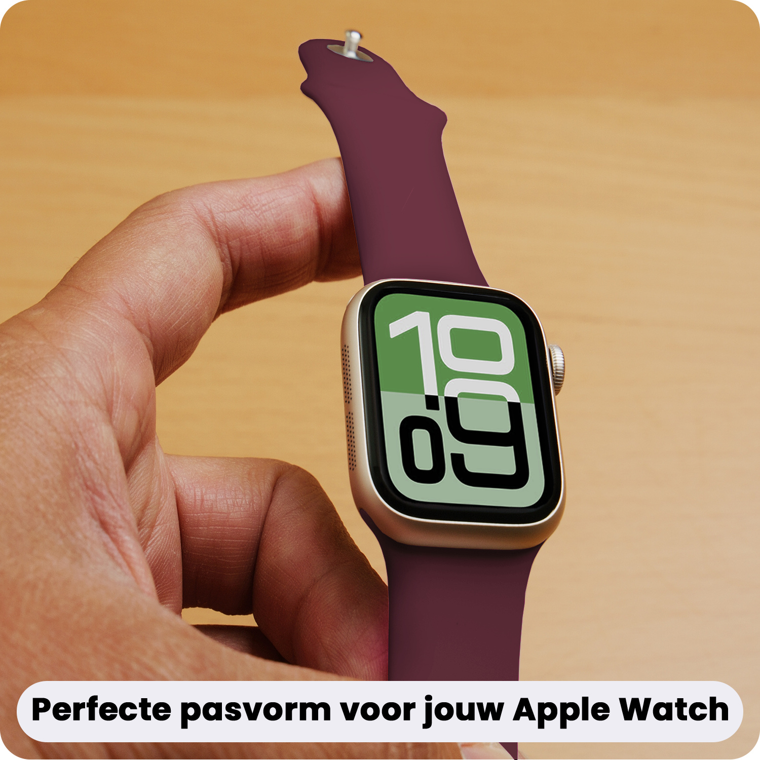 BASEY. BASEY. Apple Watch Bandje Siliconen Verstelbaar (38/40/41 mm) - Donker Rood