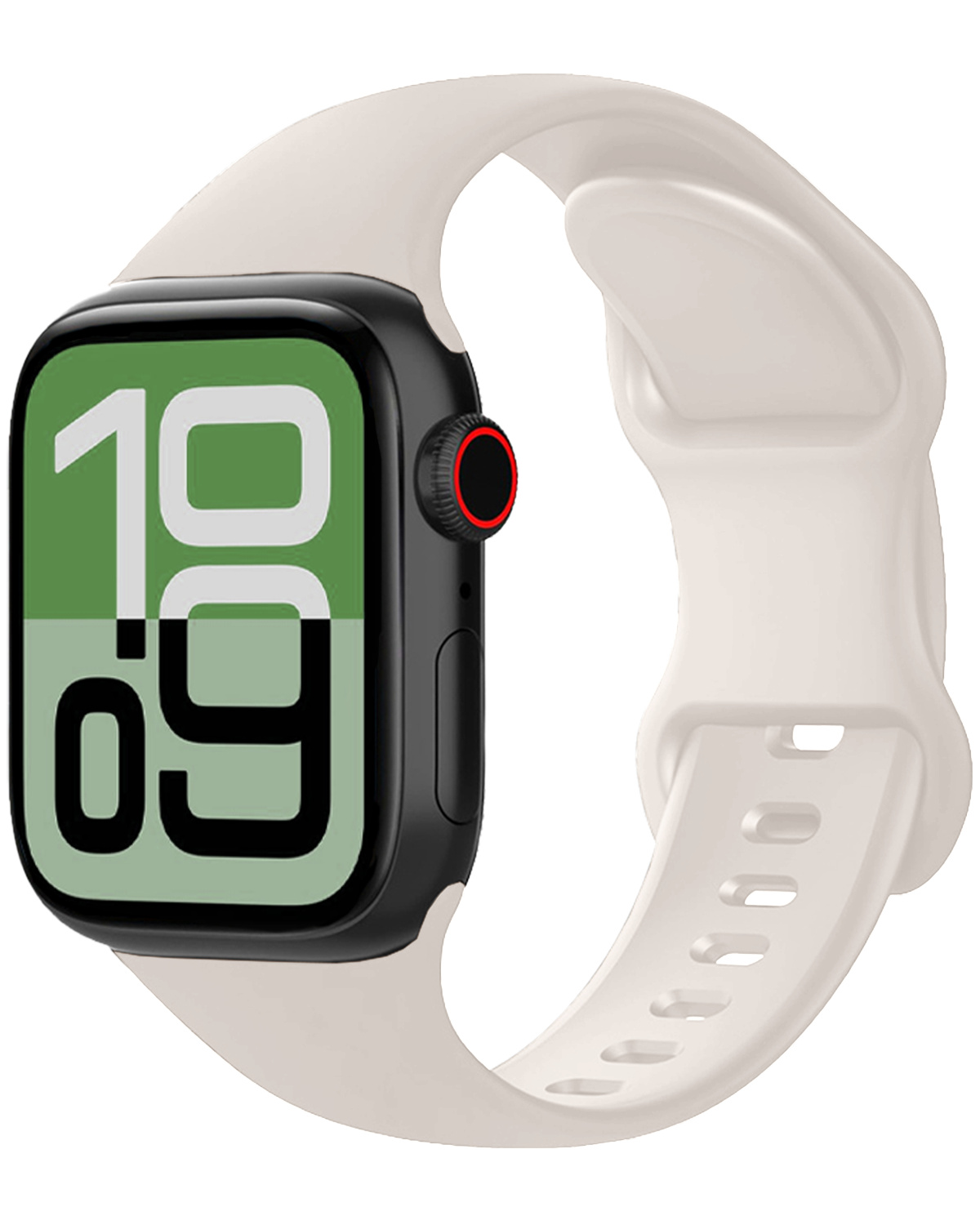 BASEY. BASEY. Apple Watch Bandje Siliconen Verstelbaar (38/40/41 mm) - Ivoor