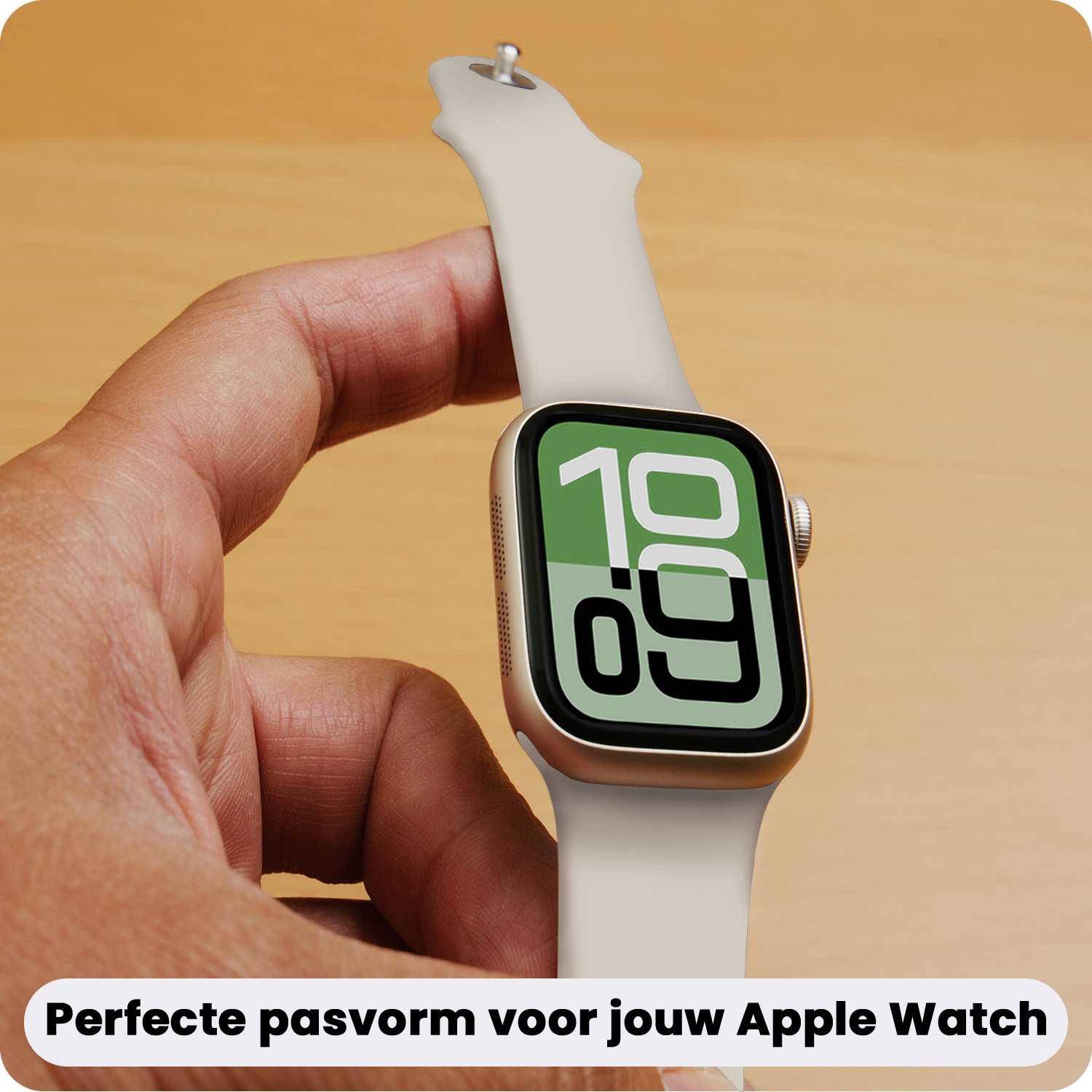 BASEY. BASEY. Apple Watch Bandje Siliconen Verstelbaar (38/40/41 mm) - Ivoor