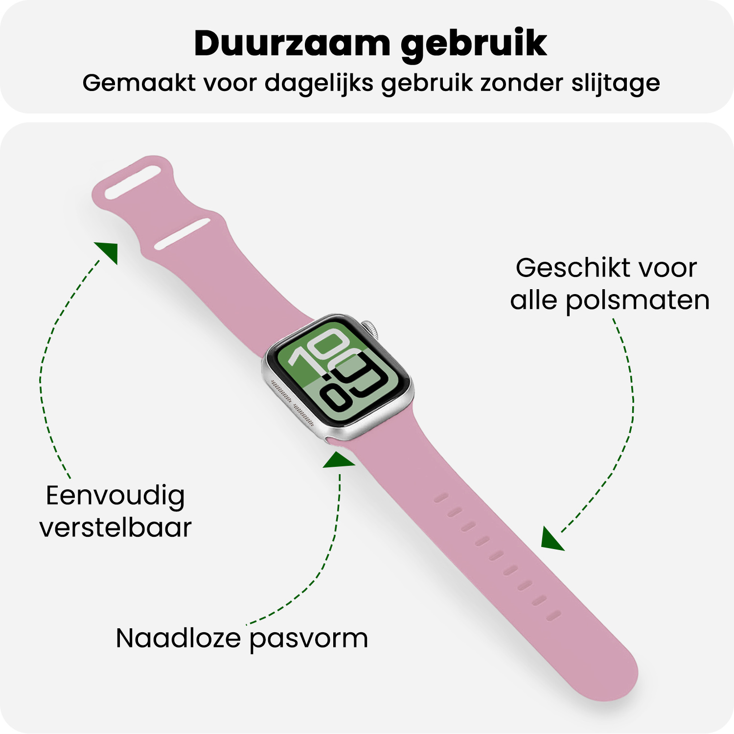 BASEY. BASEY. Apple Watch Bandje Siliconen Verstelbaar (38/40/41 mm) - Lila