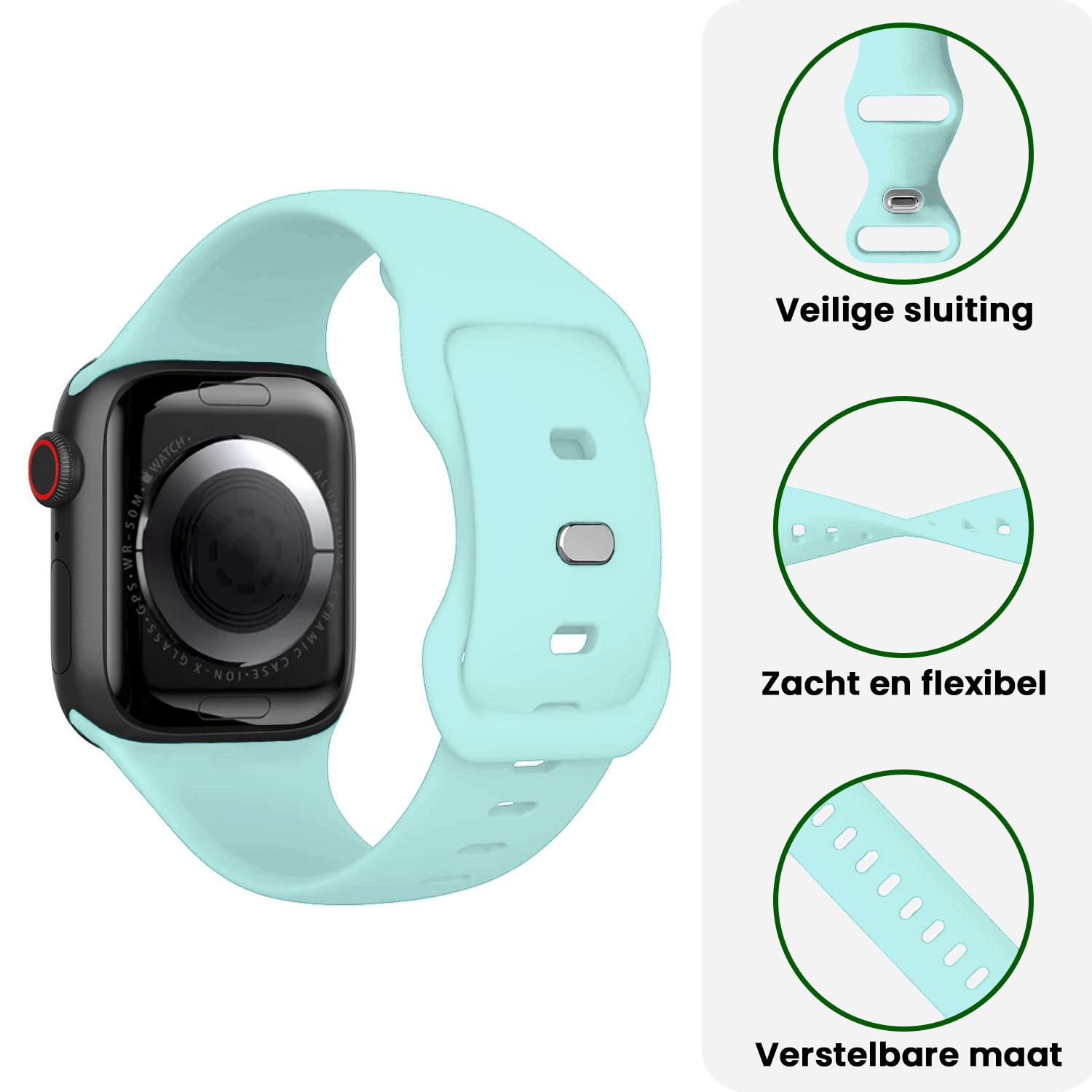 BASEY. BASEY. Apple Watch Bandje Siliconen Verstelbaar (38/40/41 mm) - Oud Roze