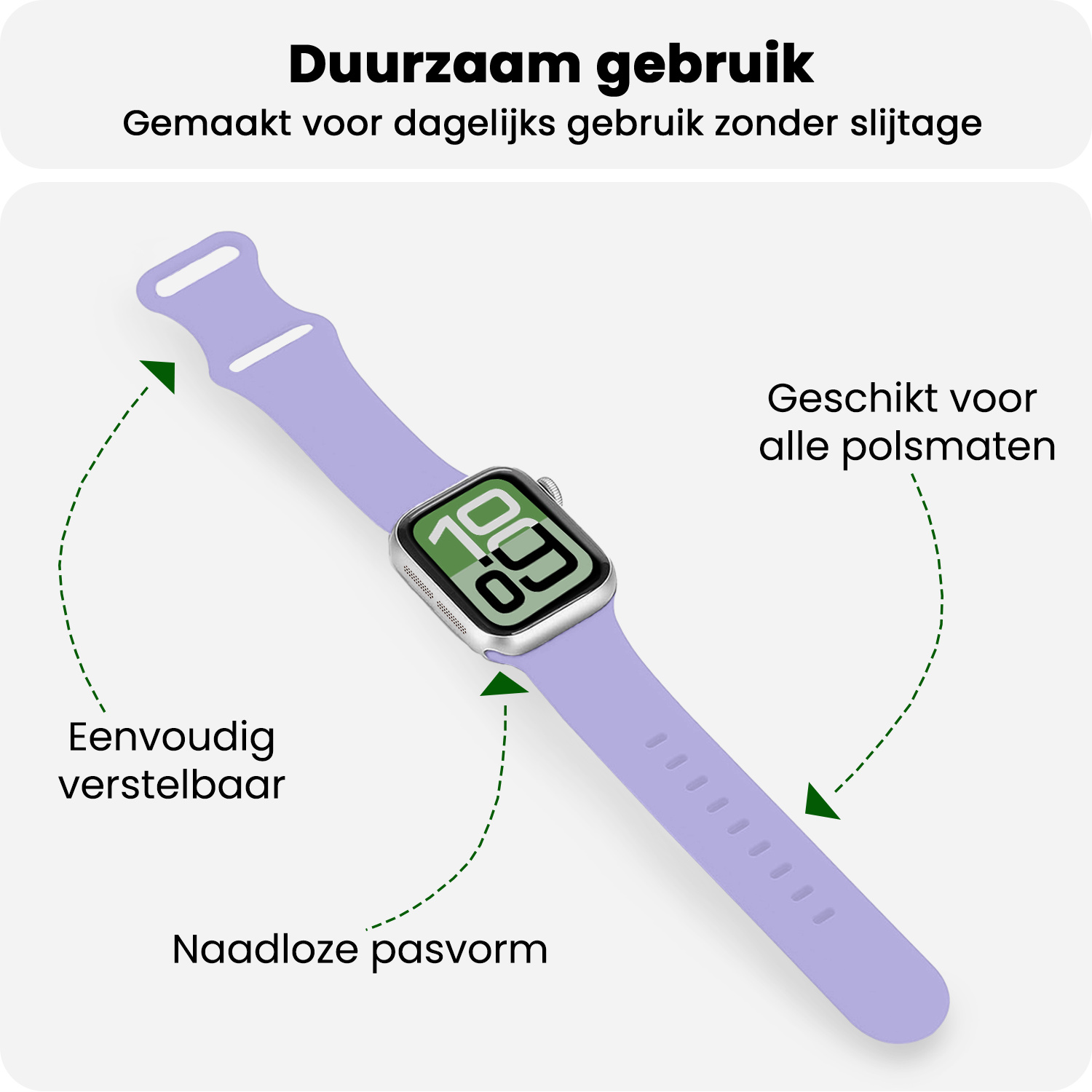 BASEY. BASEY. Apple Watch Bandje Siliconen Verstelbaar (38/40/41 mm) - Violet