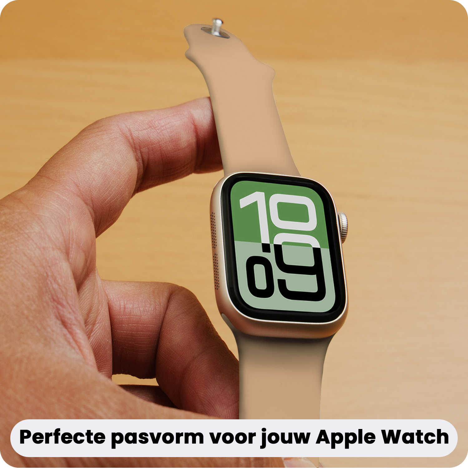 BASEY. BASEY. Apple Watch Bandje Siliconen Verstelbaar (38/40/41 mm) - Walnoot
