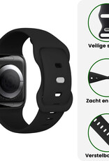 BASEY. BASEY. Apple Watch Bandje Siliconen Verstelbaar (38/40/41 mm) - Zwart