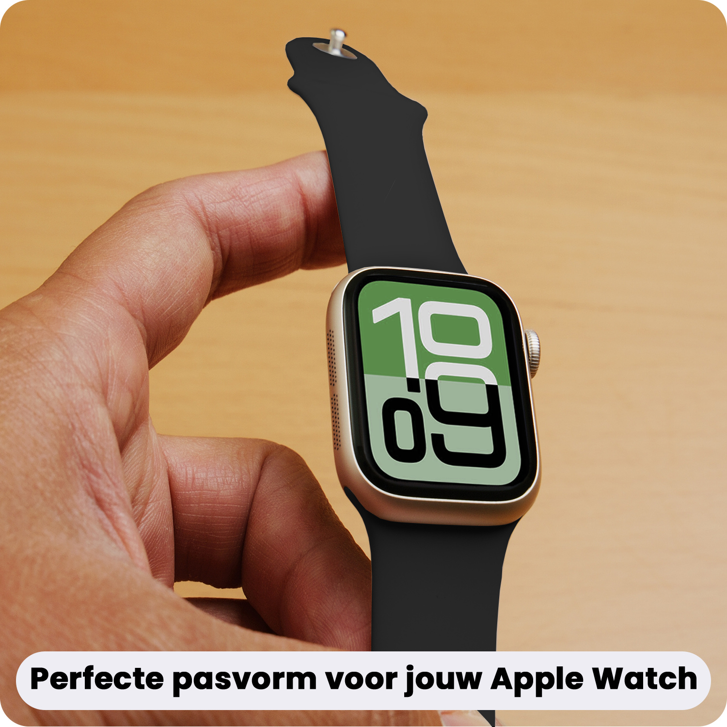 BASEY. BASEY. Apple Watch Bandje Siliconen Verstelbaar (38/40/41 mm) - Zwart