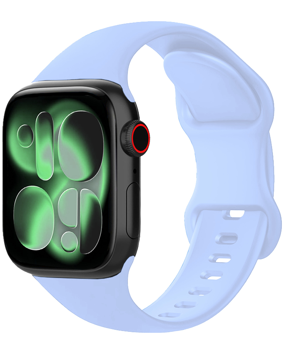 BASEY. BASEY. Apple Watch Bandje Siliconen Verstelbaar (42/44/45/46 mm) - Baby Blauw