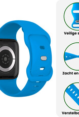 BASEY. BASEY. Apple Watch Bandje Siliconen Verstelbaar (42/44/45/46 mm) - Blauw