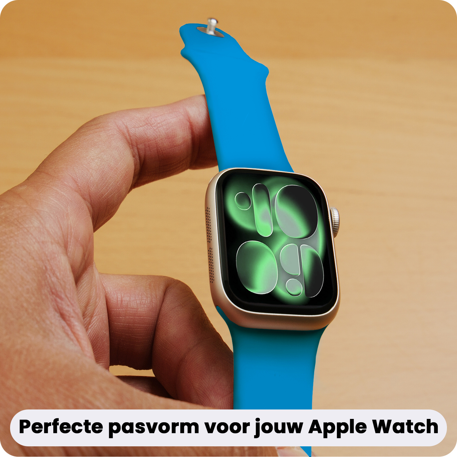 BASEY. BASEY. Apple Watch Bandje Siliconen Verstelbaar (42/44/45/46 mm) - Blauw