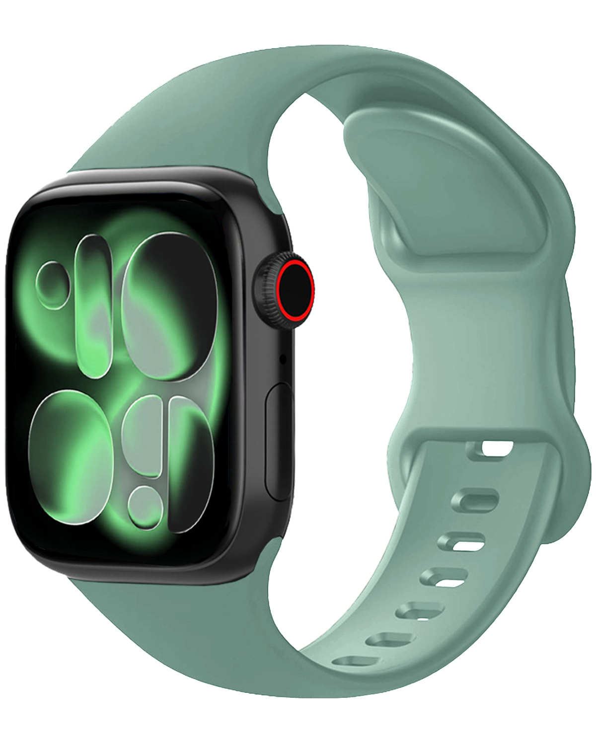 BASEY. BASEY. Apple Watch Bandje Siliconen Verstelbaar (42/44/45/46 mm) - Cactus