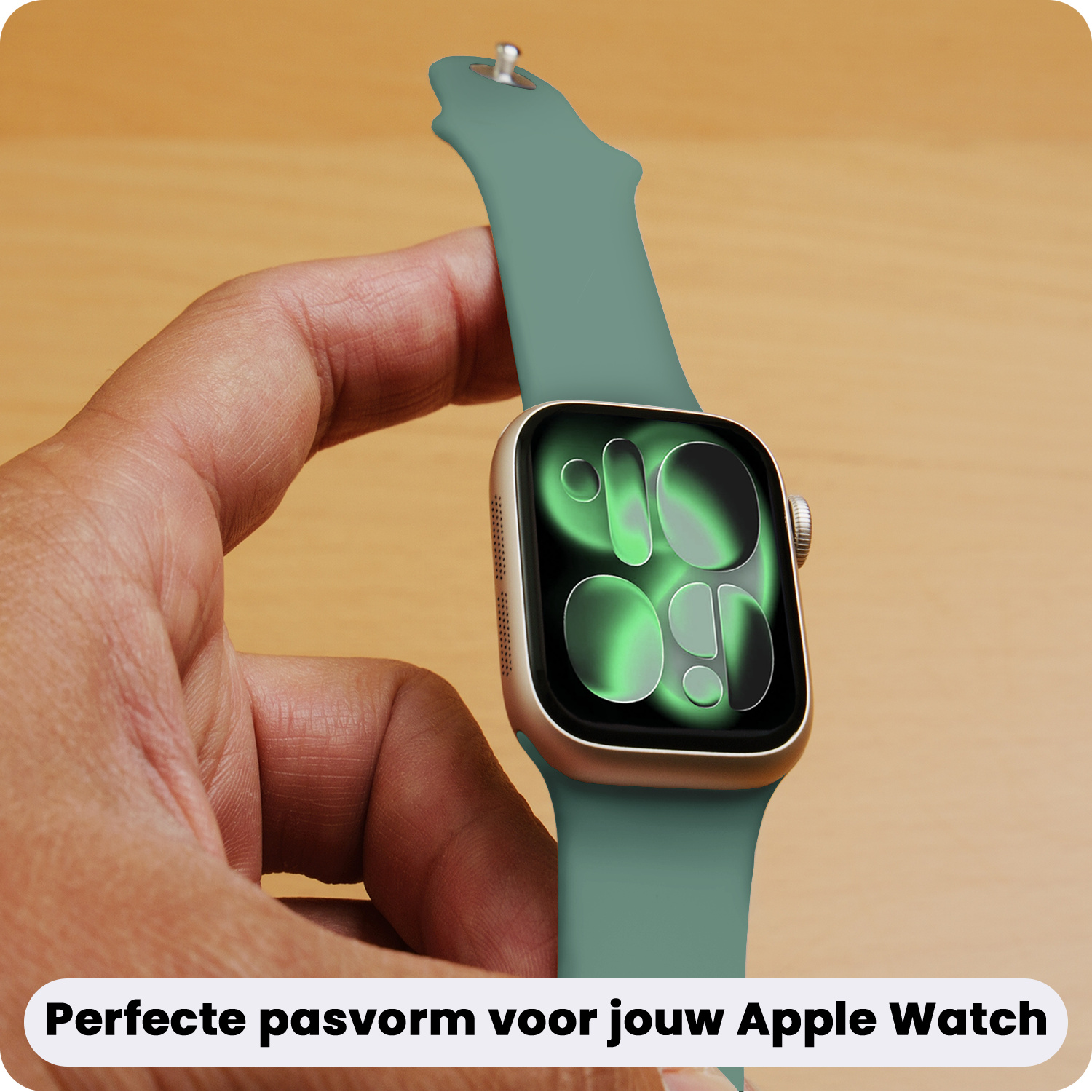 BASEY. BASEY. Apple Watch Bandje Siliconen Verstelbaar (42/44/45/46 mm) - Cactus