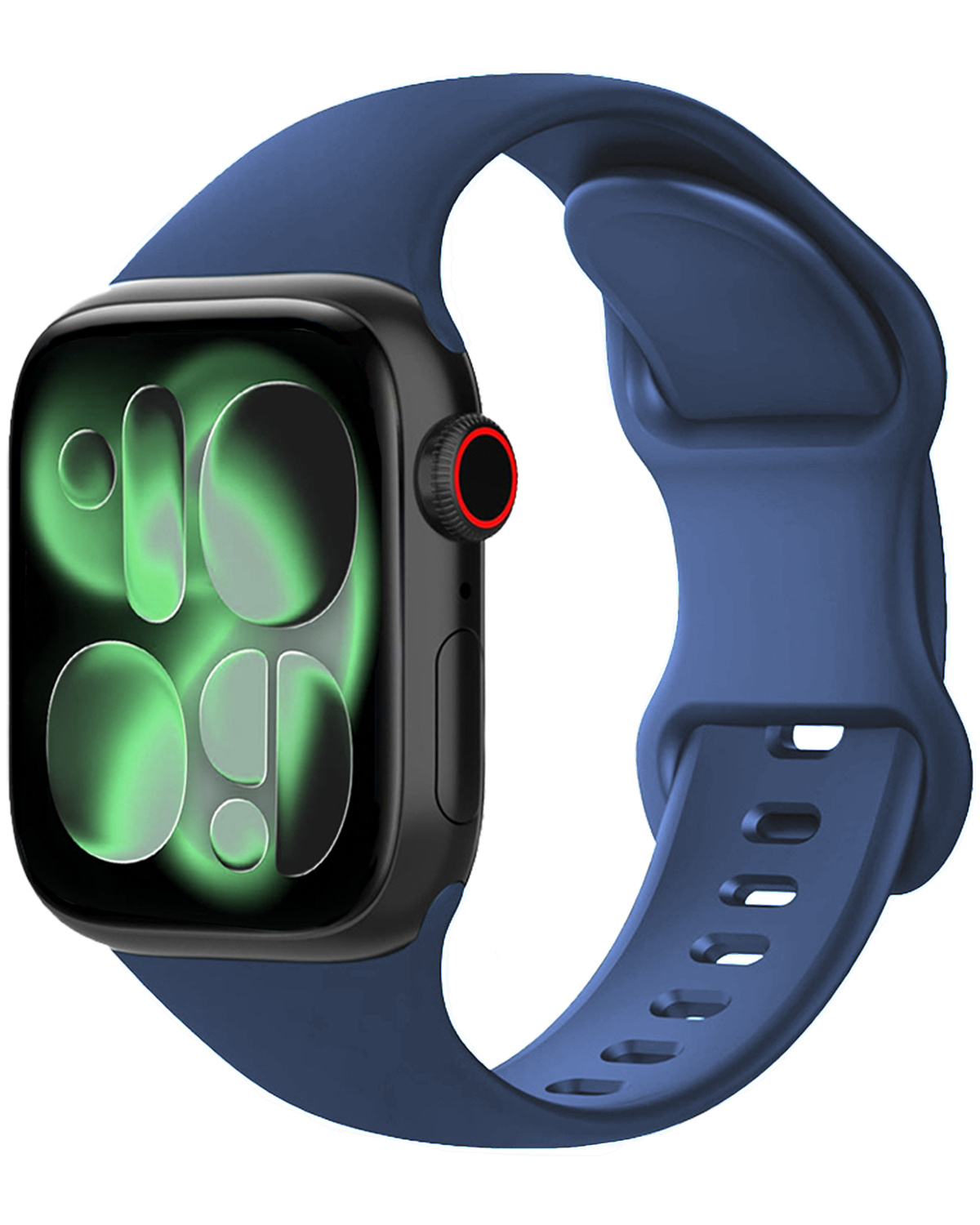 BASEY. BASEY. Apple Watch Bandje Siliconen Verstelbaar (42/44/45/46 mm) - Donkerblauw