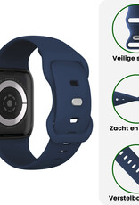 BASEY. BASEY. Apple Watch Bandje Siliconen Verstelbaar (42/44/45/46 mm) - Donkerblauw