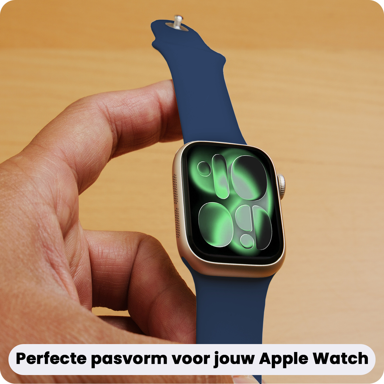 BASEY. BASEY. Apple Watch Bandje Siliconen Verstelbaar (42/44/45/46 mm) - Donkerblauw