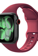 BASEY. BASEY. Apple Watch Bandje Siliconen Verstelbaar (42/44/45/46 mm) - Donker Rood