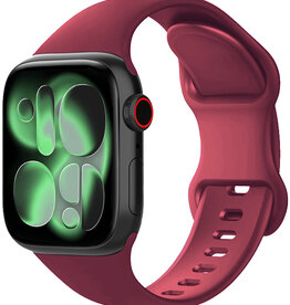 BASEY. BASEY. Apple Watch Bandje Siliconen Verstelbaar (42/44/45/46 mm) - Donker Rood