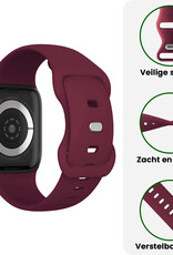 BASEY. BASEY. Apple Watch Bandje Siliconen Verstelbaar (42/44/45/46 mm) - Donker Rood