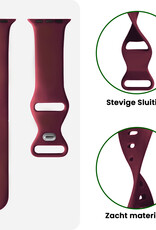 BASEY. BASEY. Apple Watch Bandje Siliconen Verstelbaar (42/44/45/46 mm) - Donker Rood