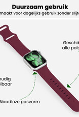 BASEY. BASEY. Apple Watch Bandje Siliconen Verstelbaar (42/44/45/46 mm) - Donker Rood