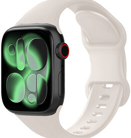 BASEY. BASEY. Apple Watch Bandje Siliconen Verstelbaar (42/44/45/46 mm) - Ivoor