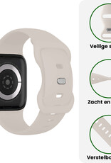 BASEY. BASEY. Apple Watch Bandje Siliconen Verstelbaar (42/44/45/46 mm) - Ivoor
