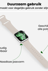 BASEY. BASEY. Apple Watch Bandje Siliconen Verstelbaar (42/44/45/46 mm) - Ivoor