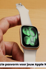 BASEY. BASEY. Apple Watch Bandje Siliconen Verstelbaar (42/44/45/46 mm) - Ivoor