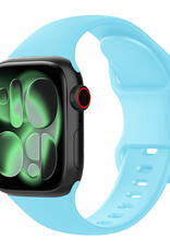 BASEY. BASEY. Apple Watch Bandje Siliconen Verstelbaar (42/44/45/46 mm) - Lichtblauw