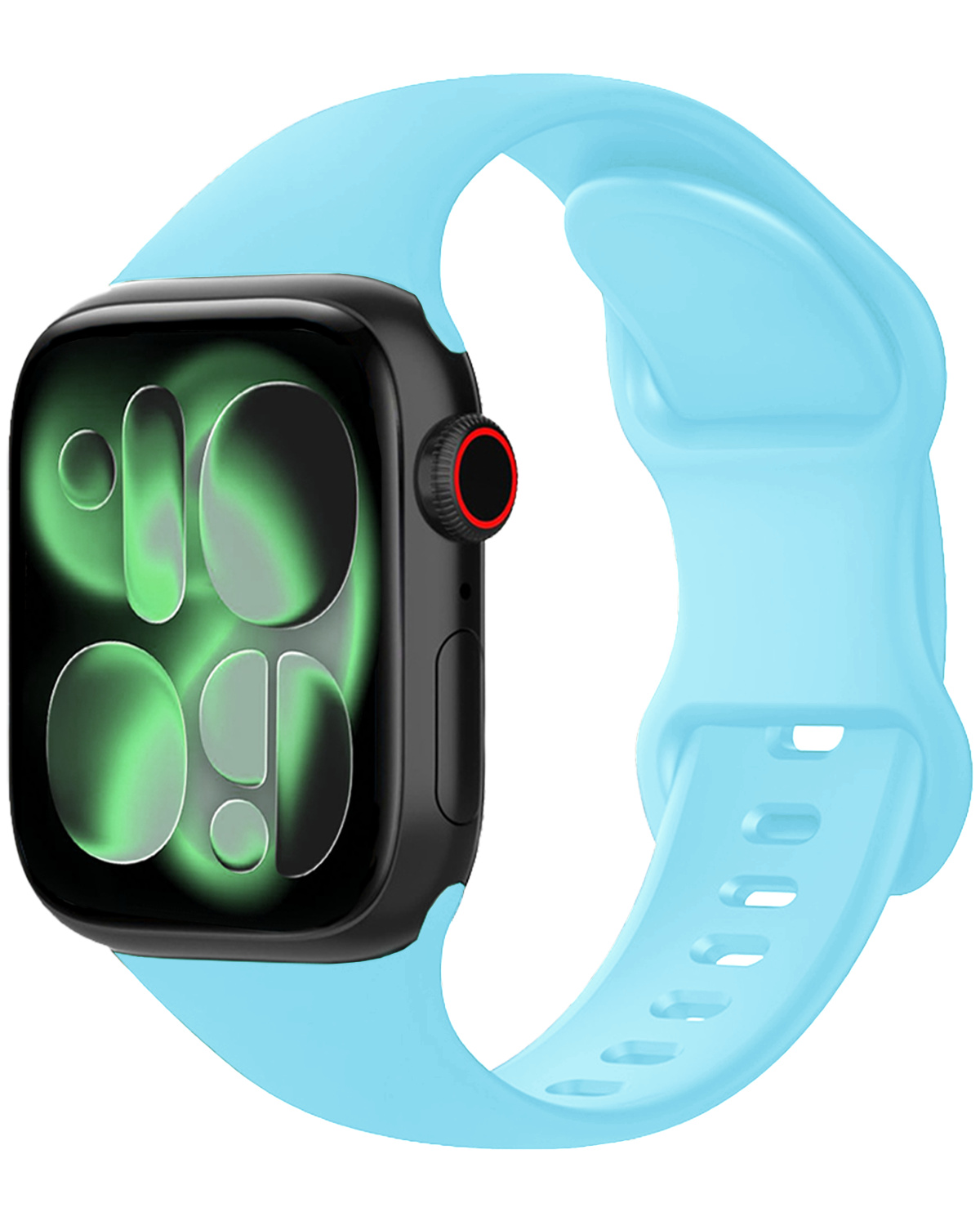 BASEY. BASEY. Apple Watch Bandje Siliconen Verstelbaar (42/44/45/46 mm) - Lichtblauw