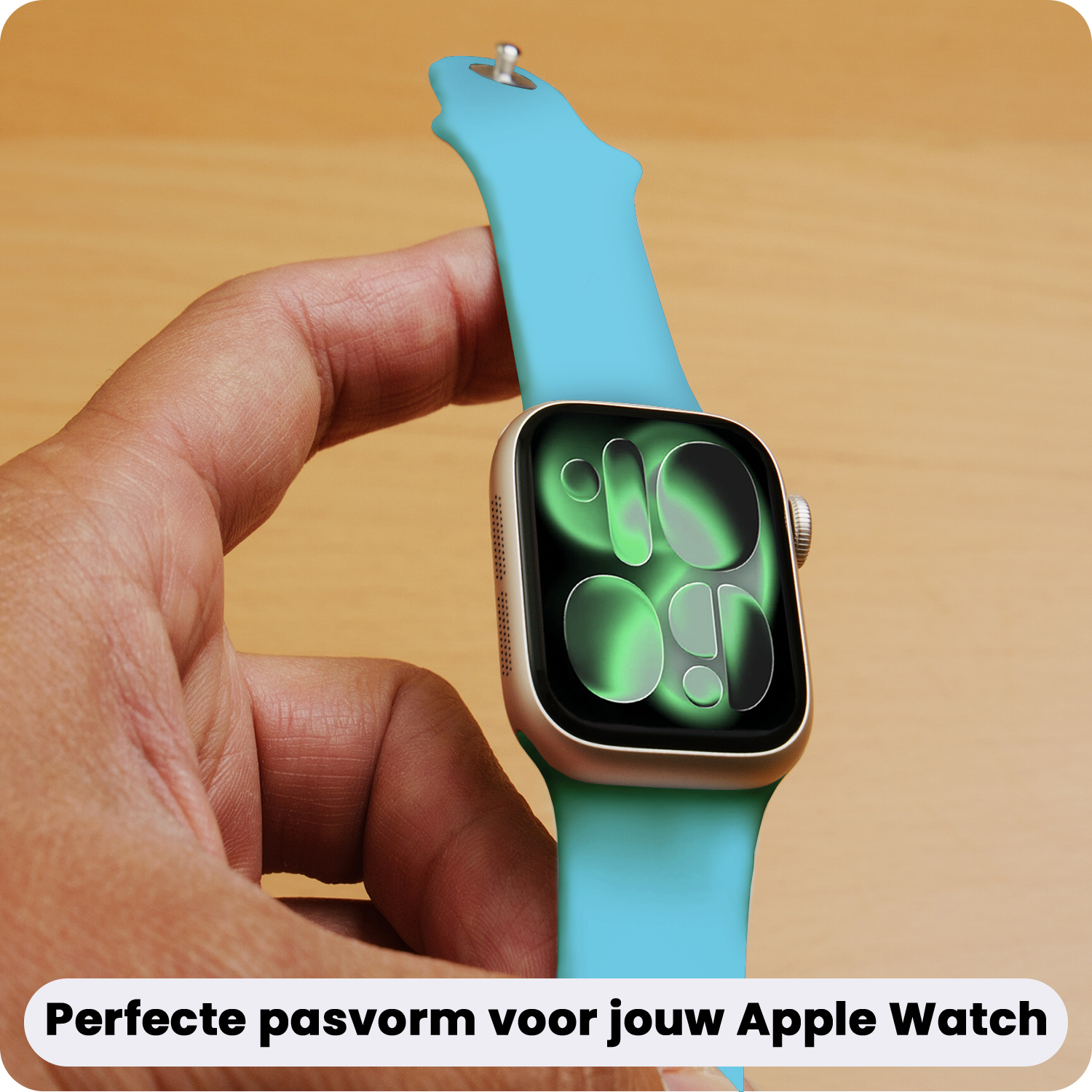 BASEY. BASEY. Apple Watch Bandje Siliconen Verstelbaar (42/44/45/46 mm) - Lichtblauw