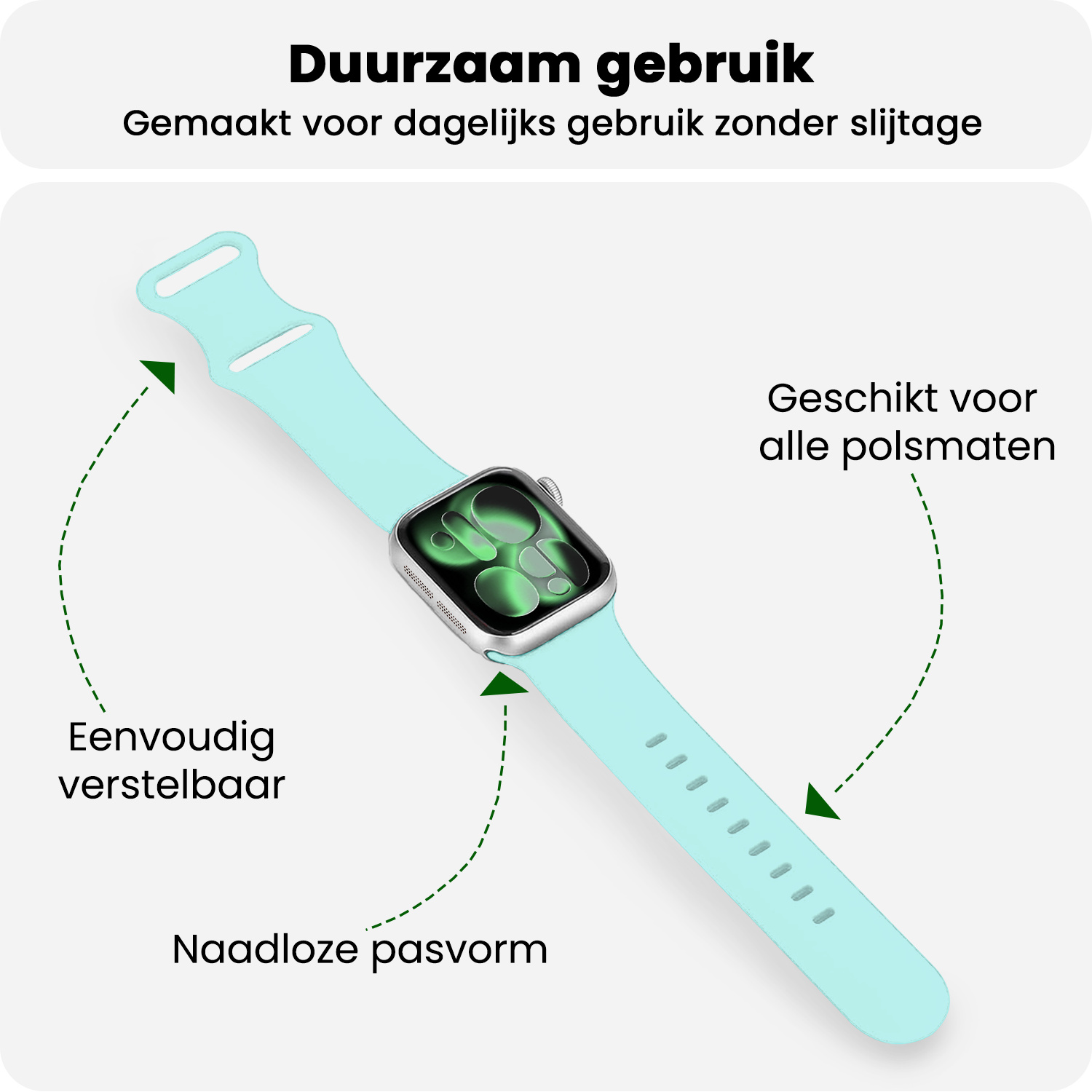 BASEY. BASEY. Apple Watch Bandje Siliconen Verstelbaar (42/44/45/46 mm) - Oud Roze