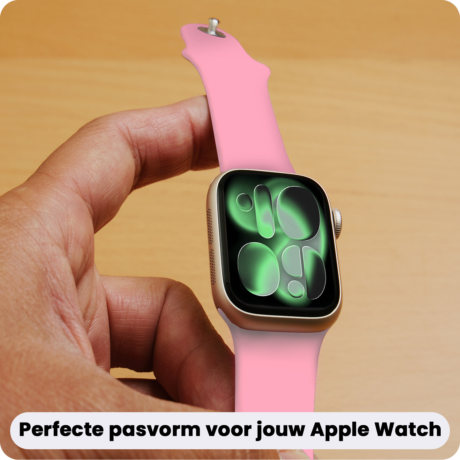 BASEY. BASEY. Apple Watch Bandje Siliconen Verstelbaar (42/44/45/46 mm) - Roze