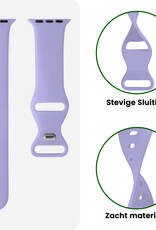 BASEY. BASEY. Apple Watch Bandje Siliconen Verstelbaar (42/44/45/46 mm) - Violet