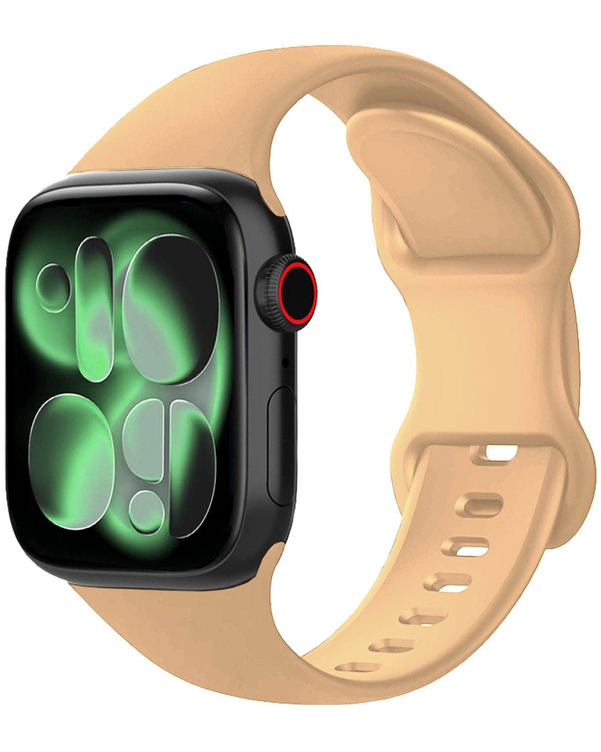BASEY. BASEY. Apple Watch Bandje Siliconen Verstelbaar (42/44/45/46 mm) - Walnoot