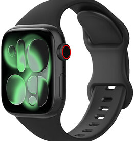 BASEY. BASEY. Apple Watch Bandje Siliconen Verstelbaar (42/44/45/46 mm) - Zwart