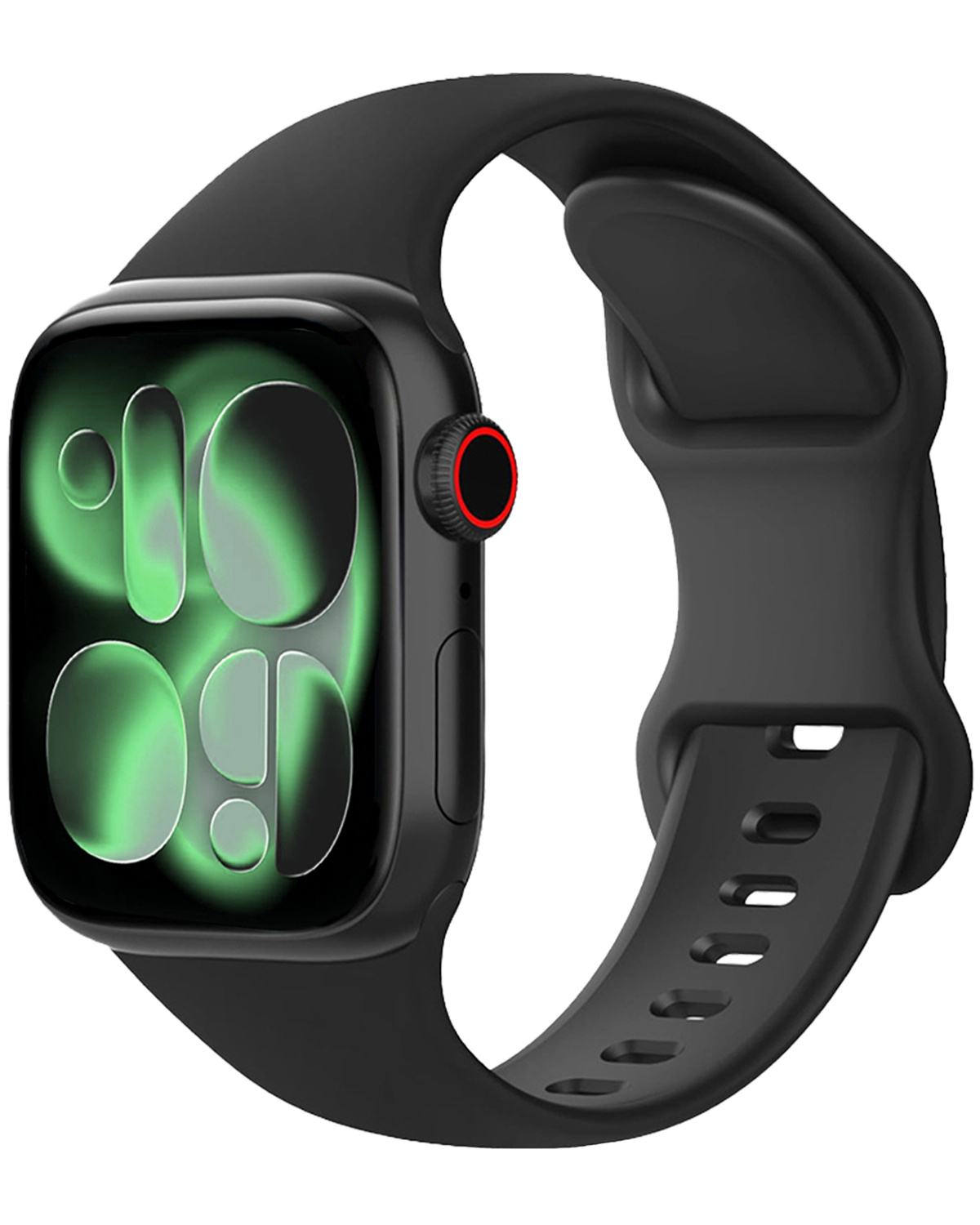 BASEY. BASEY. Apple Watch Bandje Siliconen Verstelbaar (42/44/45/46 mm) - Zwart