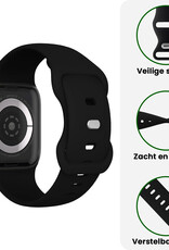 BASEY. BASEY. Apple Watch Bandje Siliconen Verstelbaar (42/44/45/46 mm) - Zwart