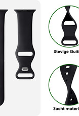 BASEY. BASEY. Apple Watch Bandje Siliconen Verstelbaar (42/44/45/46 mm) - Zwart