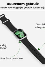 BASEY. BASEY. Apple Watch Bandje Siliconen Verstelbaar (42/44/45/46 mm) - Zwart